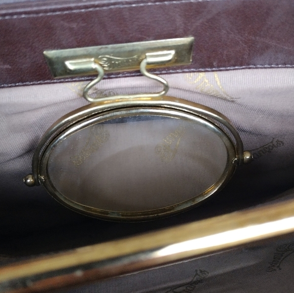 Francois Brown Vintage Suede Bag Clutch With Mirror - Picture 10 of 14